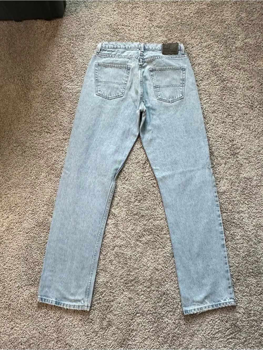Polo by Ralph Lauren Light Blue Denim Jeans with Black Leather Patch 32x34 - Picture 12 of 16